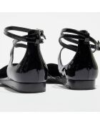 Chaussures ouvertes en Cuir Verni Edith noires